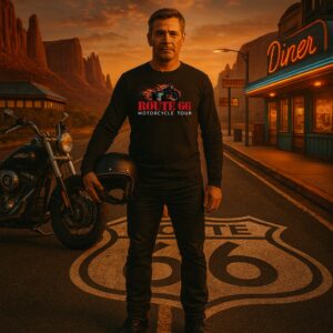 8602_MotorcycleTours "Flaming Bike" Longsleeve