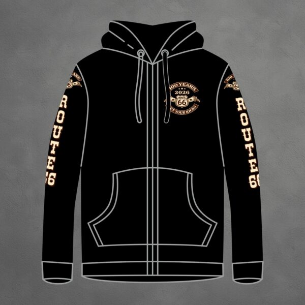 Hoodie-Zip "100 Years" (round Print)